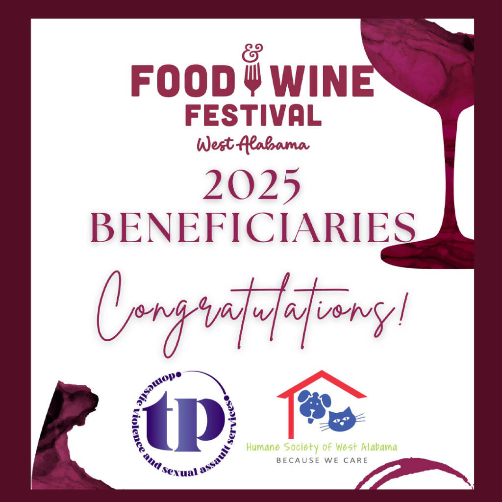 WVUA 23 Digital. “West Alabama Food and Wine Festival announces 2025 beneficiaries.” Tuscaloosa Thread, Nov 13, 2024, www.WVUA23.com